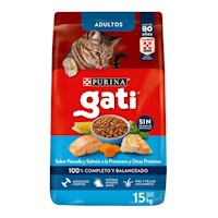 Comida para Gatos Adultos Purina Gati Sabor Pescado Arroz y Espinaca 15kg